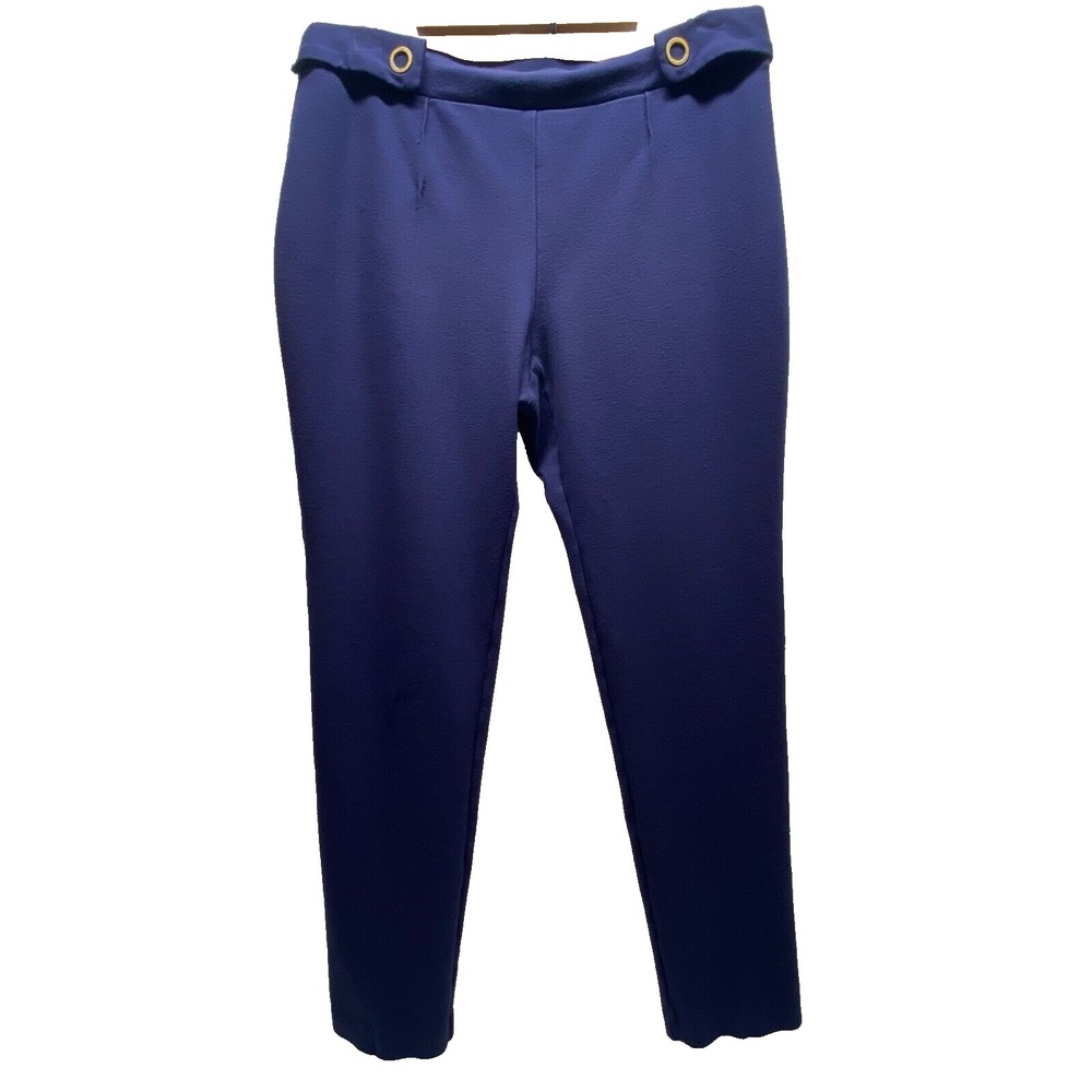 Michael Kors Pull On Dress Pants Women's Medium Deep Blue Ankle Length Stretch